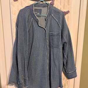Aerie Textured Denim Shirt